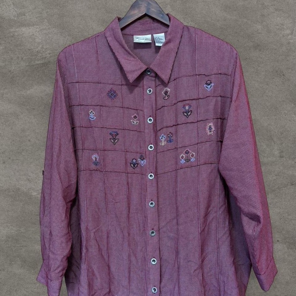Embroidered Burgundy Shirt